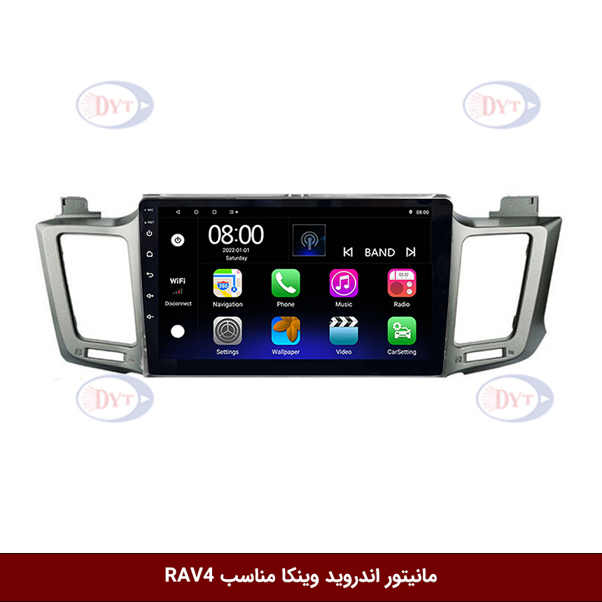 rav4 مانیتور اندروید تویوتا راوفور ( RAV4 ) برند فلای دیوایتی سری FLYDYT9000