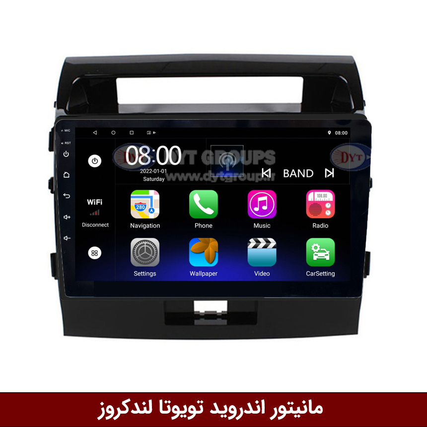 تویوتا-لندکروز مانیتور اندروید لندکروز 2008 برند فلای دیوایتی سری FLYDYT9000