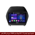 مانیتور اندروید هیوندای توسان IX35 مدل 15-2011 برند وینکا مدل YH855 سری S400 پلاس